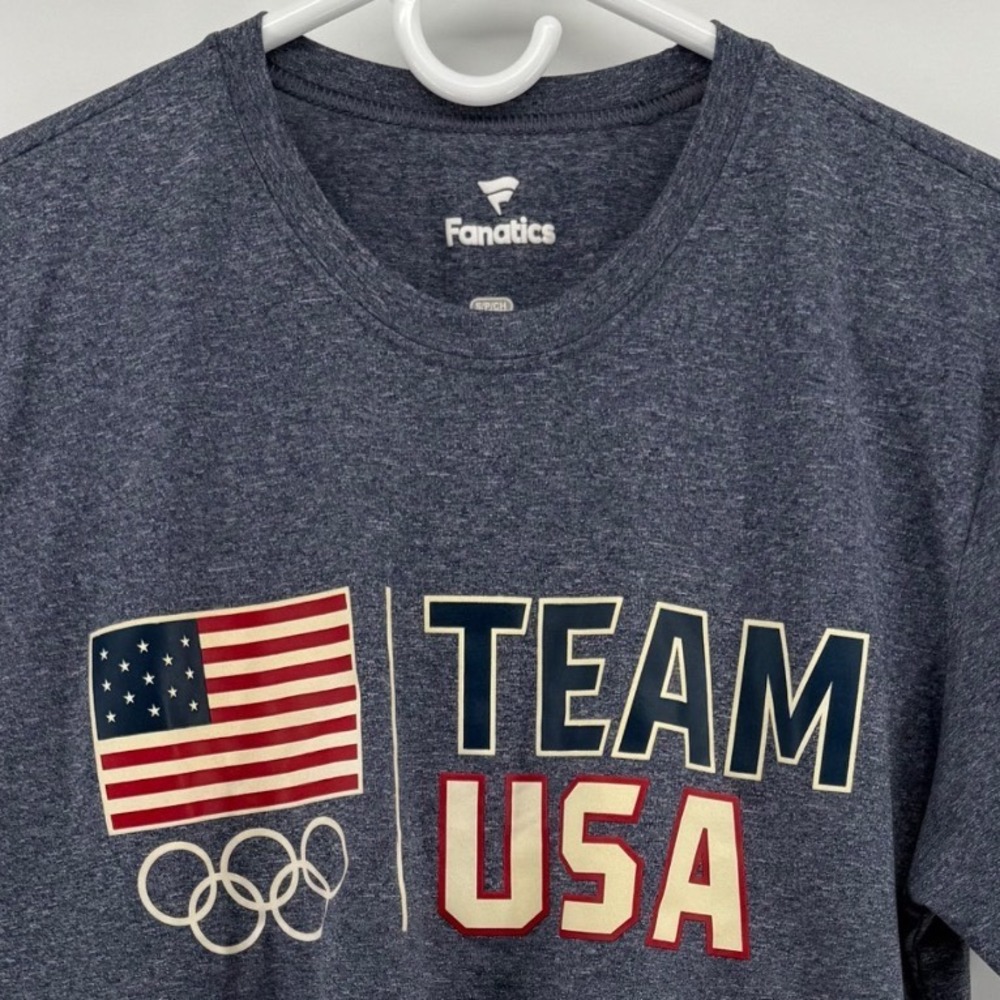 Fanatics Team USA Olympics Mens Small‎ Navy Blue Heathered Graphic T-Shirt